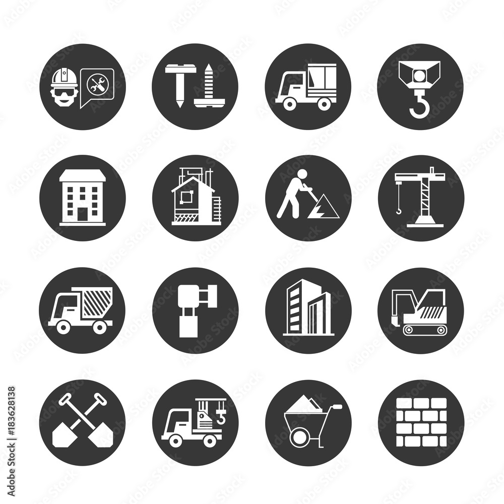construction icons set construction icons set