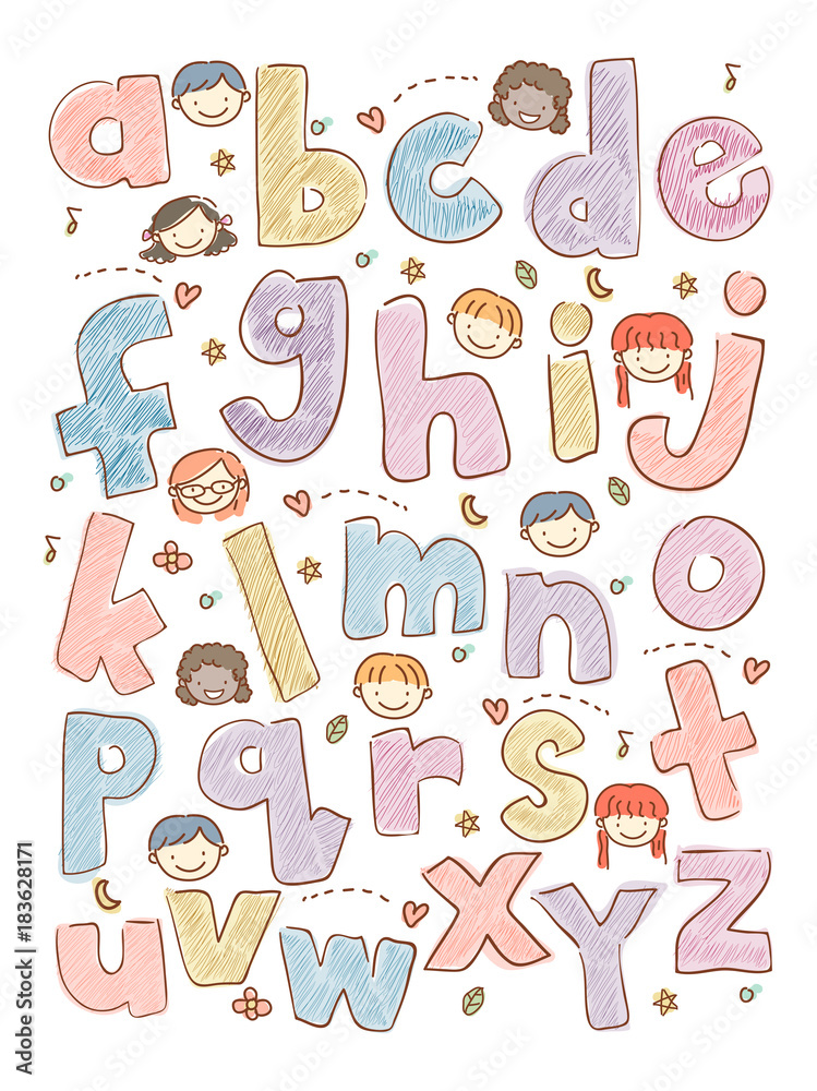 Kids Sketch Alphabet Illustration