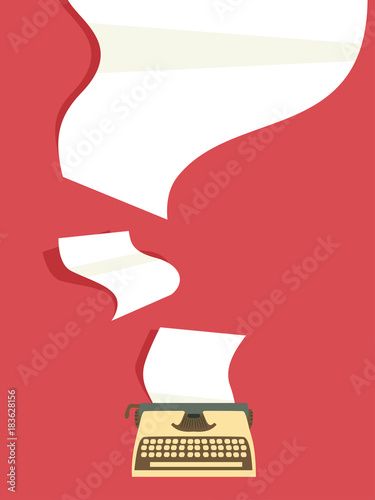 Typewriter Papers Illustration