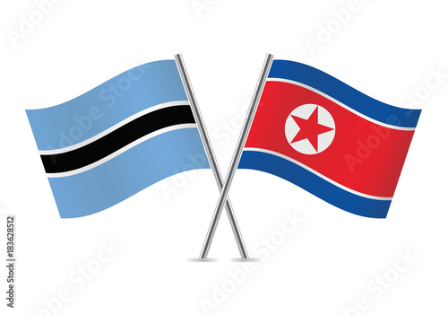 Free Download Botswana and North Korea flags.Vector illustration. - GFXLoad