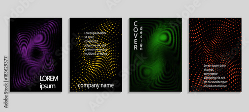 Minimalistic abstract vector halftone covers design. Future geometric template. Vector templates for placards, banners, flyers, presentations and reports © _veiksme_