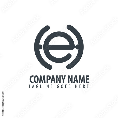 Initial Letter HE Design Logo