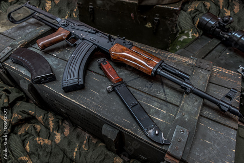 Photos Polish AKMS Kalashnikov's rifle
