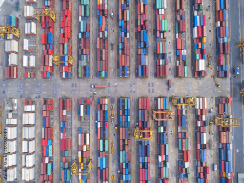 container,container ship in import export and business logistic,By crane,Trade Port , Shipping,cargo to harbor.Aerial view,Water transport,International,Shell Marine,transportation,logistic,trade,port