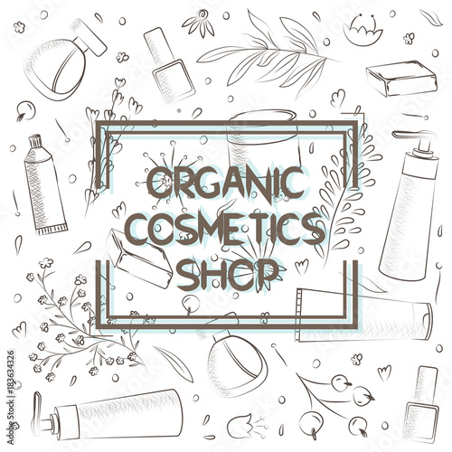 vector design background for natural cosmetics mockup