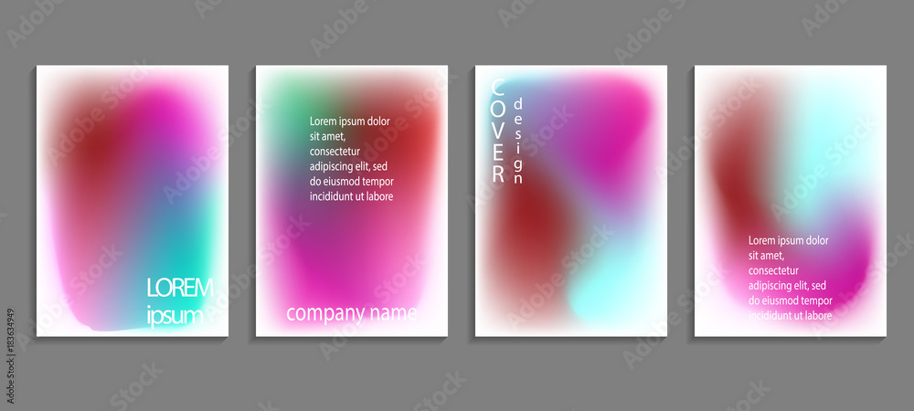 Minimal fluid colors covers set. Future geometric gradient background. Vector templates for placards, banners, flyers, presentations and reports Minimal fluid colors covers set. Future geometric gradient background. Vector templates for placards, banners, flyers, presentations and reports