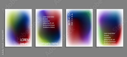 Minimal fluid colors covers set. Future geometric gradient background. Vector templates for placards, banners, flyers, presentations and reports