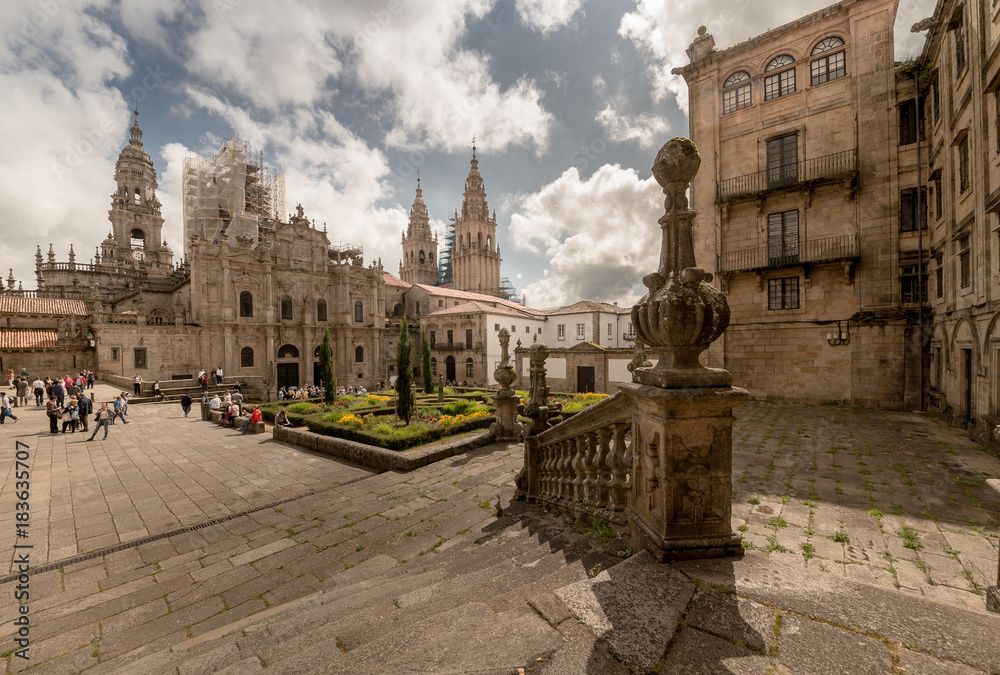 Courtyard. Santiago de Compostela. Galicia, Spain.