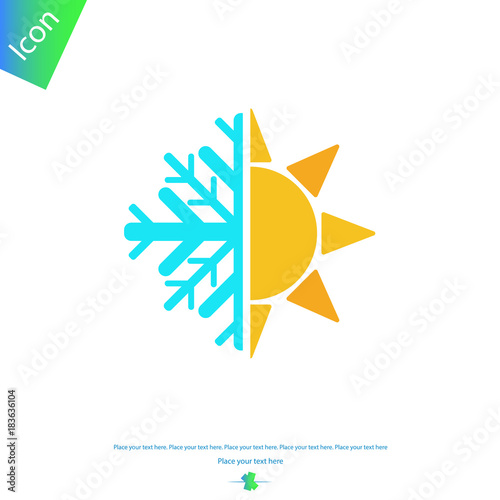 Snow and sun vector icon