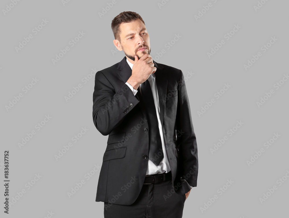 Stock exchange broker on light background Stock exchange broker on light background