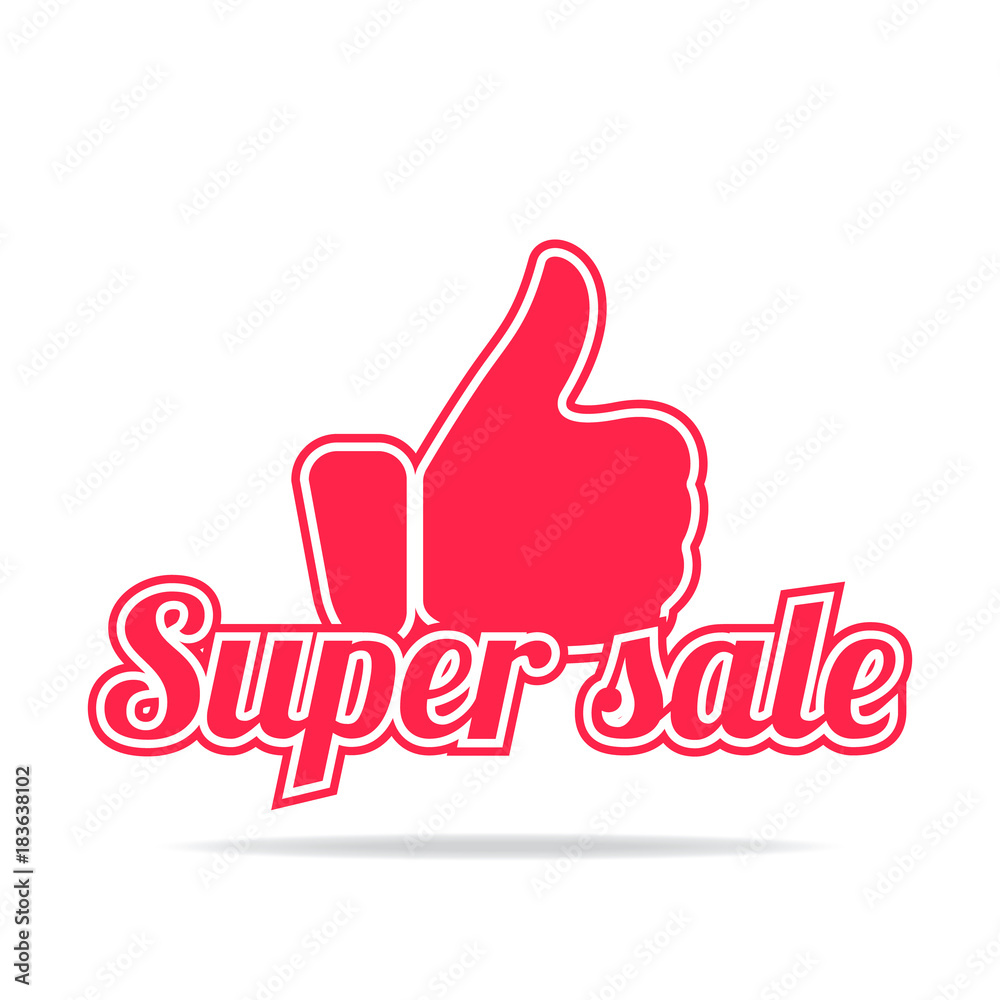Super sale label. Red color, isolated on white. Super sale label. Red color, isolated on white.