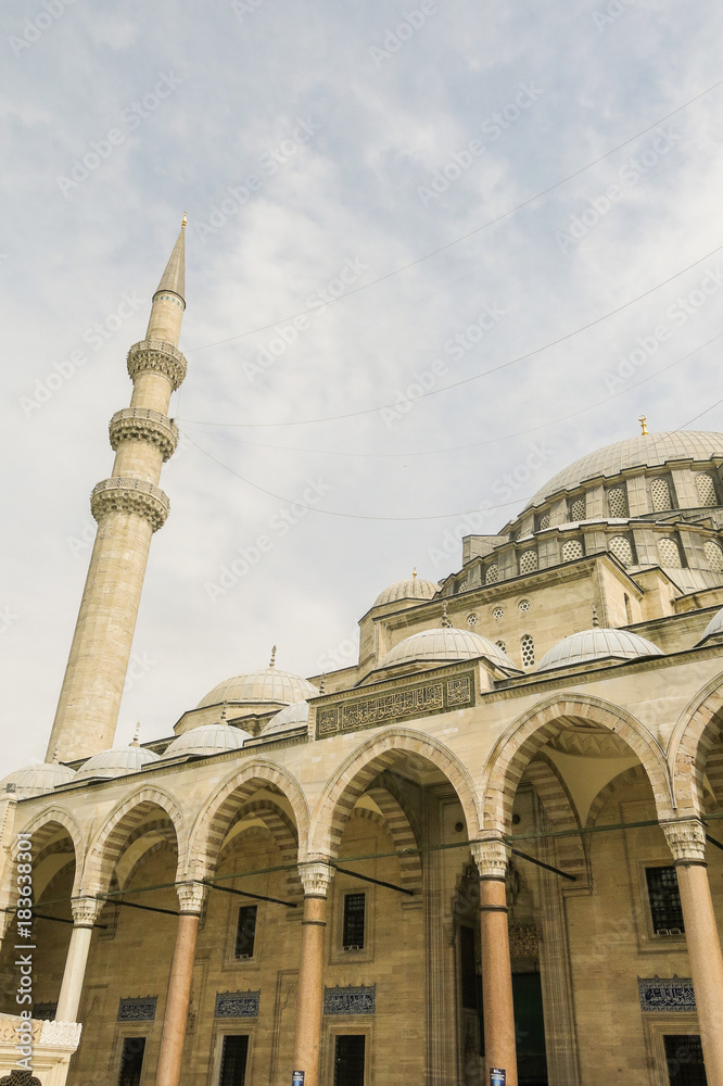 Fototapeta premium The courtyard of the Suleymaniye Mosque. Istambul, Turkey