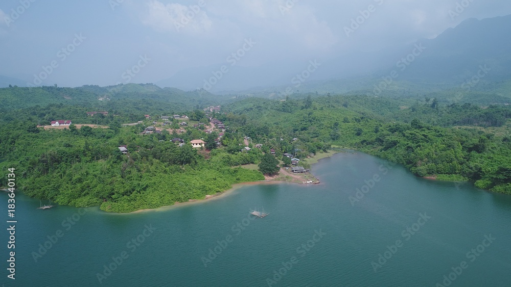 Laos Viang Vieng vue du ciel Laos Viang Vieng vue du ciel