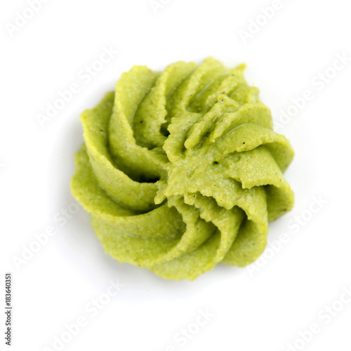 2154901 Wasabi on white background. Top view