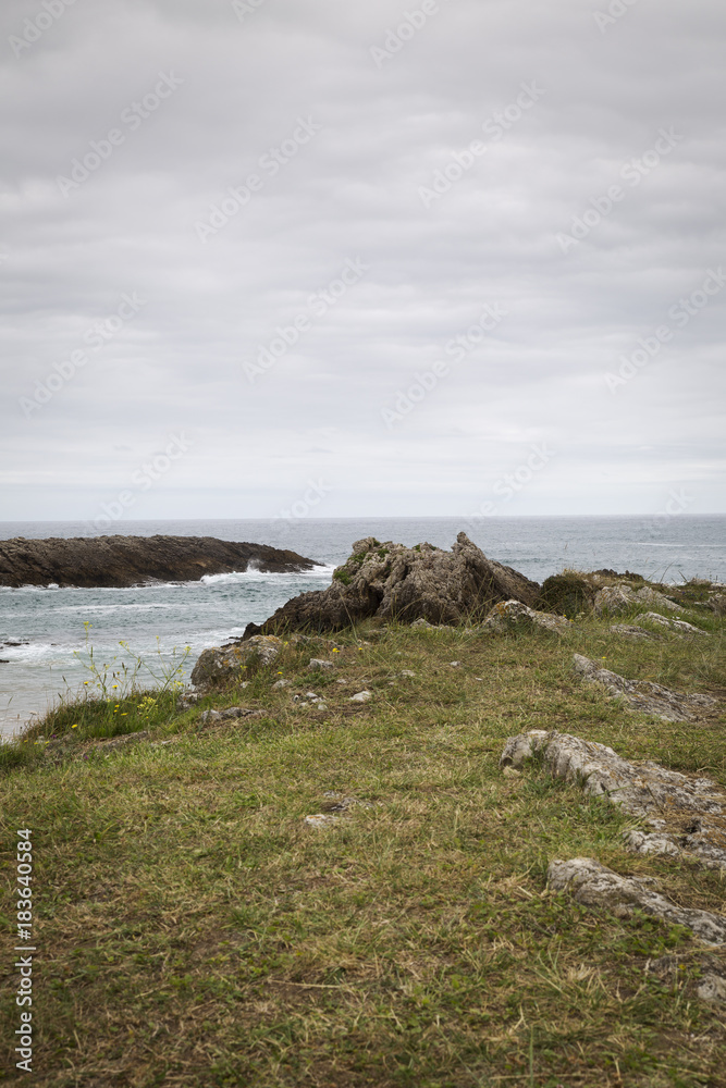 beautiful and rocky green coastline for the holidays
