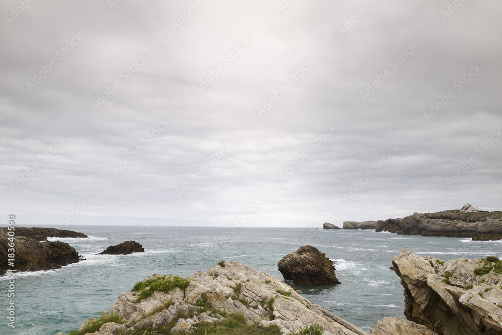 beautiful and rocky green coastline for the holidays
