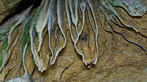 limestone and moss in cave