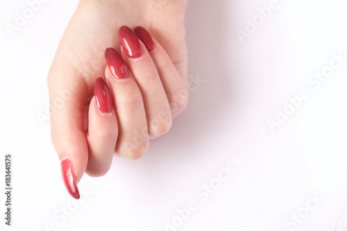 Fototapeta close up of red nails