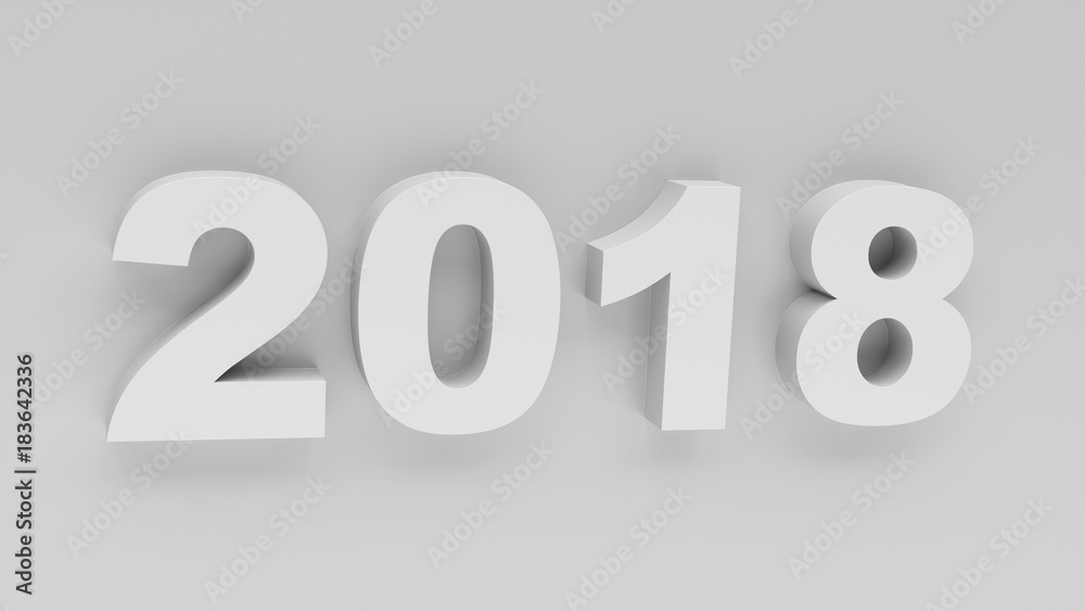 3D rendering 2018 white 3D rendering 2018 white