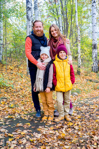 Family in an autumn park