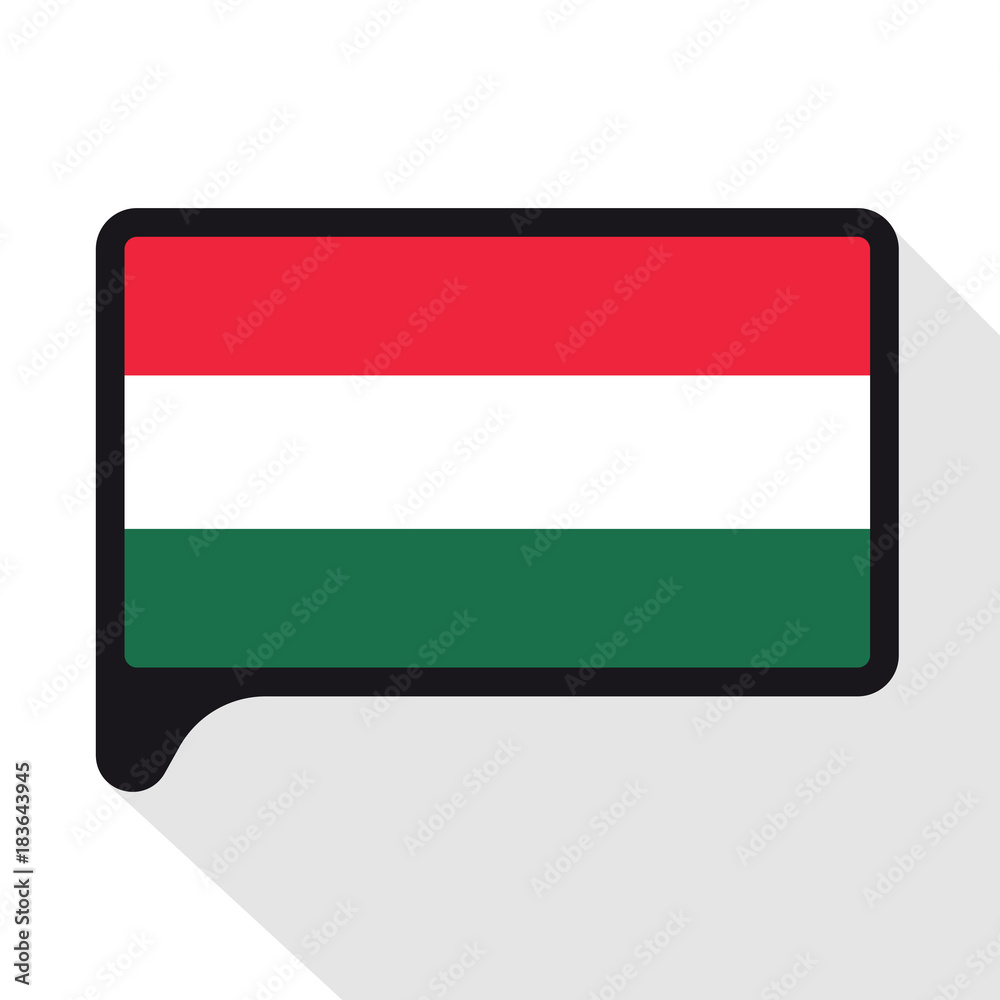 Speech Bubble flag of Hungary. The symbol of Independence Day, a souvenir, a button language, an icon. Speech Bubble flag of Hungary. The symbol of Independence Day, a souvenir, a button language, an icon.