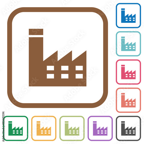 Factory building simple icons