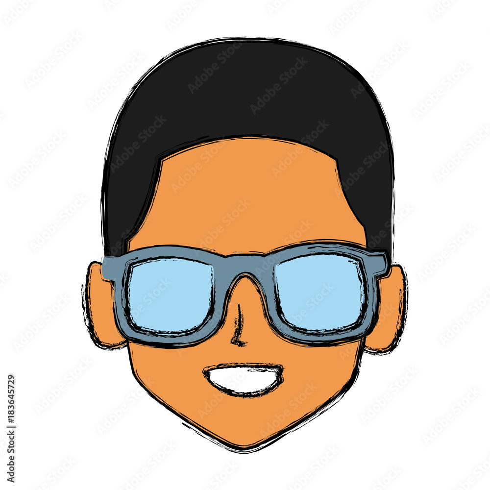 Man with sunglasses profile icon vector illustration graphic design Man with sunglasses profile icon vector illustration graphic design