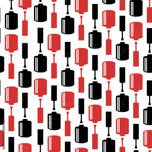 Vector seamless pattern with nail polish bottles.