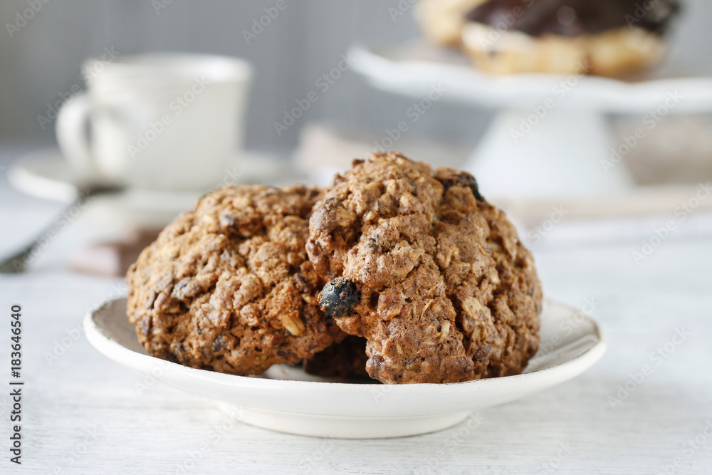 Oatmeal cookies on table Oatmeal cookies on table