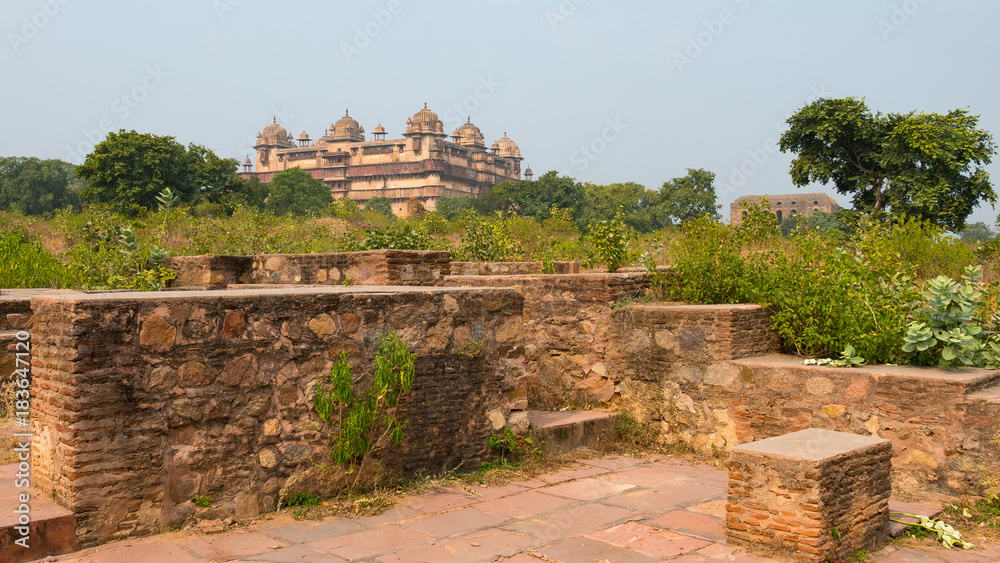 Orchha Palace, Madhya Pradesh. Also spelled Orcha, famous travel destination in India. Orchha Palace, Madhya Pradesh. Also spelled Orcha, famous travel destination in India.