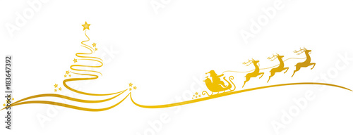 Weihnachtsbanner Band gold