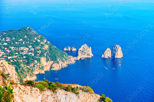 Faraglioni cliffs and Tyrrhenian Sea of Capri Island