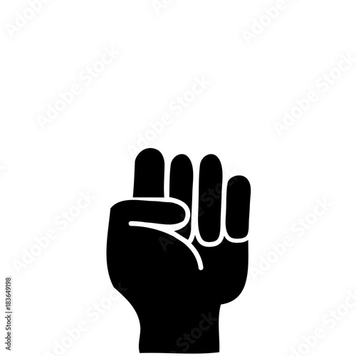 contour hand with oppose gesture symbol communication