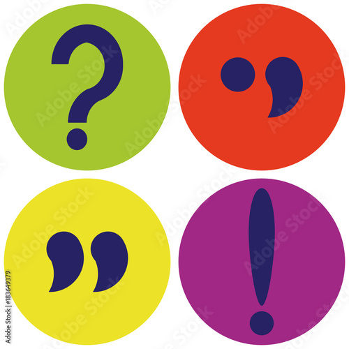 Vector set of icons with punctuation marks