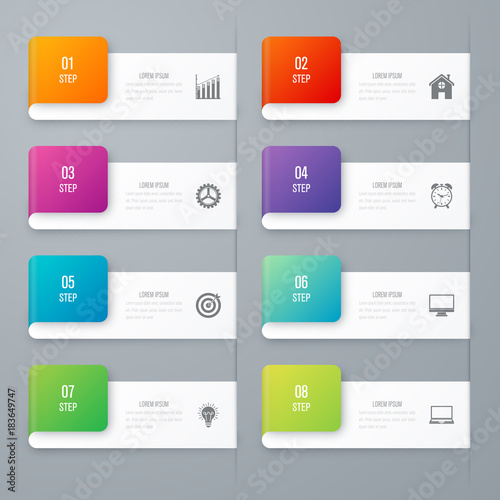 Infographic design template eight option.