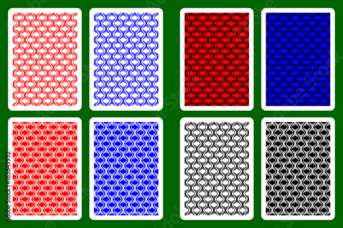 Playing Card Back Designs - butterfly pattern, vector set,