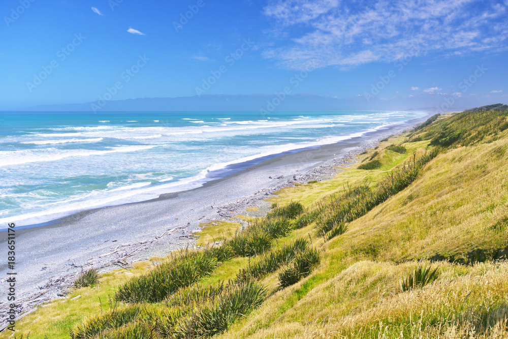 Abandoned beach in Catlins district, South of South island, New Zealand