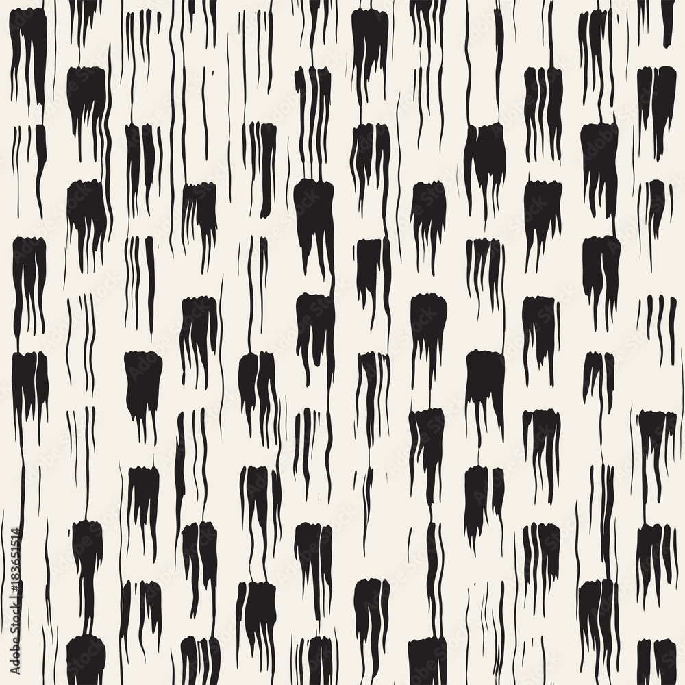Vector seamless pattern with brush stripes and strokes. Black and white background with ink elements. Hand painted grunge texture. Vector seamless pattern with brush stripes and strokes. Black and white background with ink elements. Hand painted grunge texture.
