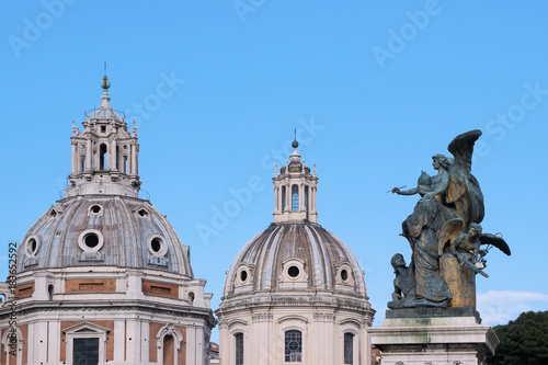 church roof top with blue sky in Rome 