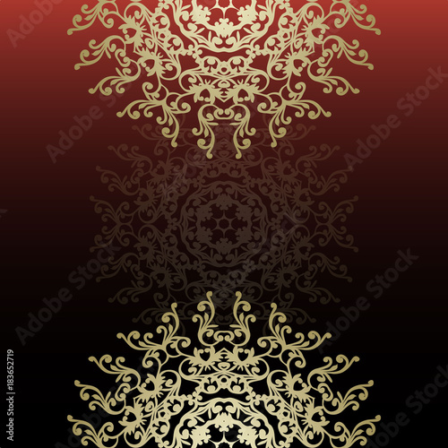 Vector illustration. Romantic wedding invitation. Abstract round ornament. Good for design in business. Rich design.