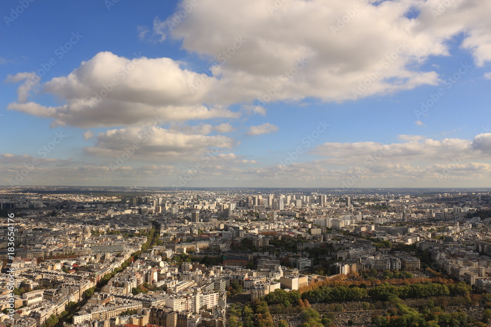 panorama of Paris from the height