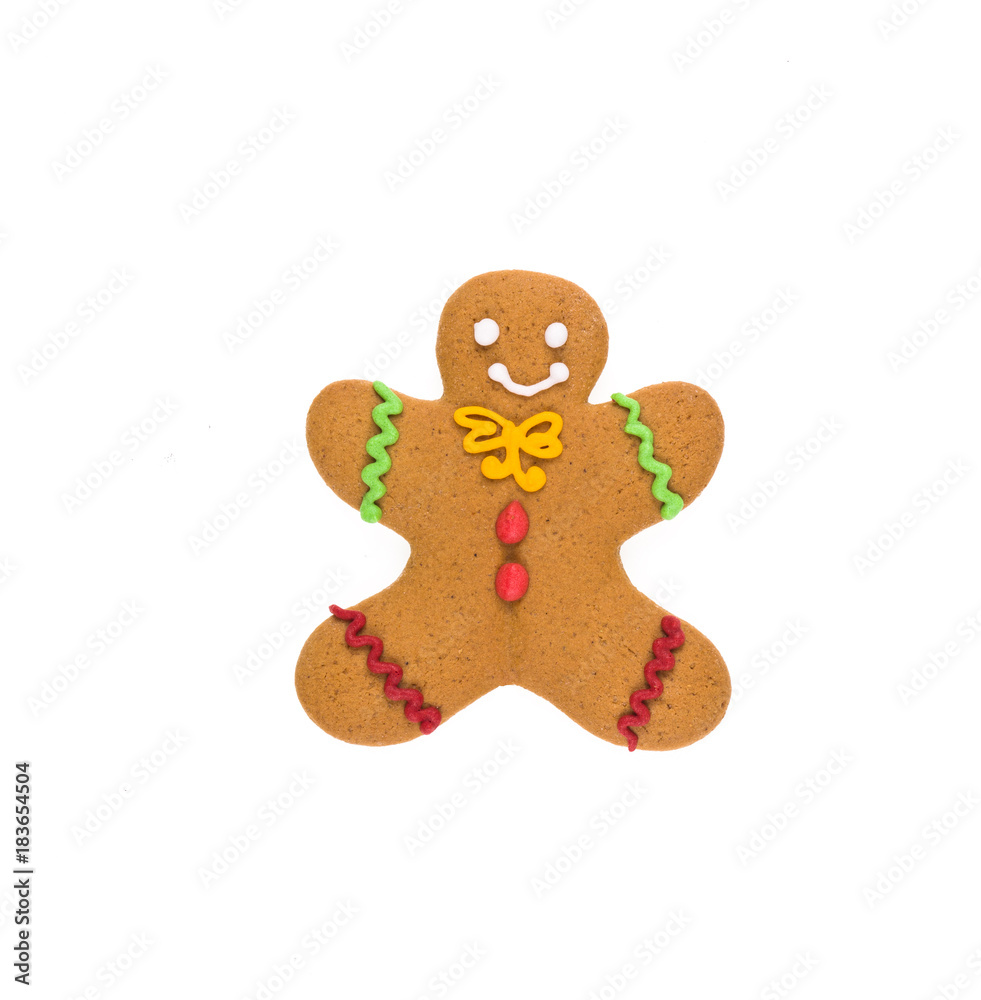 gingerbread man on white isolated background gingerbread man on white isolated background