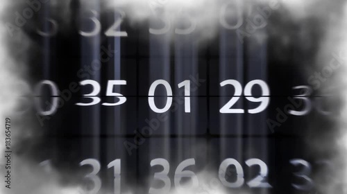 Infinite numbers. The numbers change rapidly. enumerator