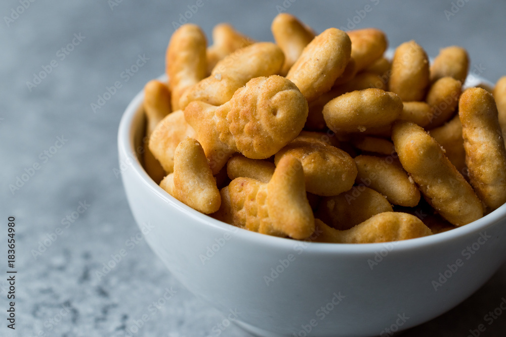Fototapeta premium Salted Fish Crackers in a bowl.