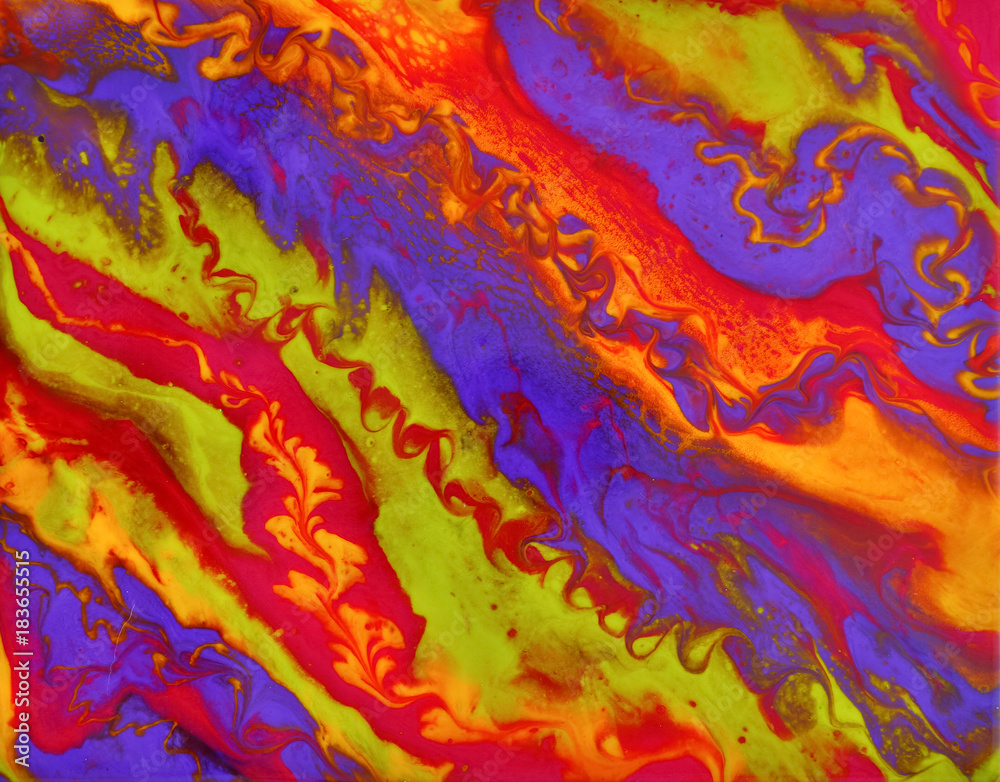 Abstract Acrylic Resin Flow Painting
