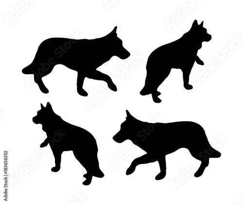 Dog silhouette set