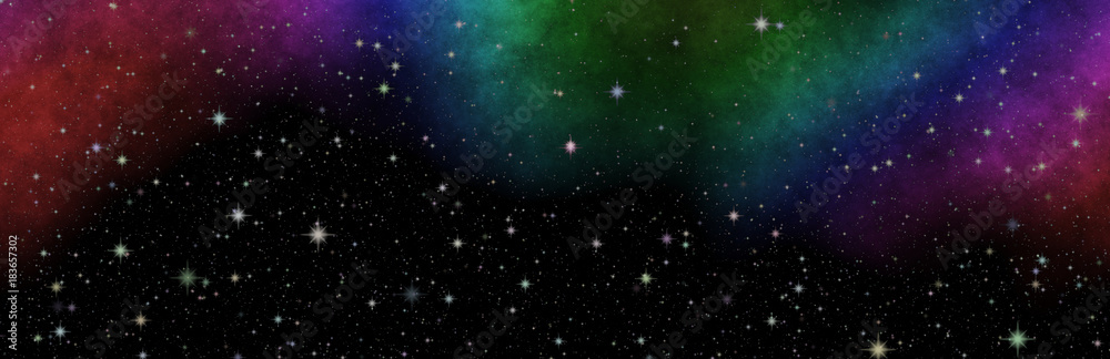 Fototapeta premium New panoramic view into deep space. The Secret of Science. Discovering Distant Planets.