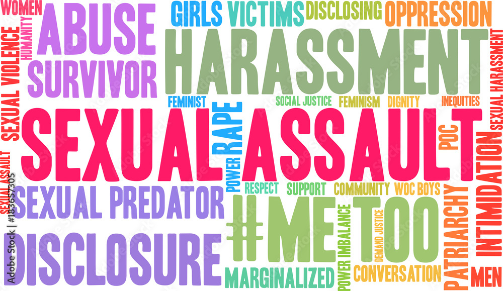 Sexual Assault Word Cloud on a white background. Sexual Assault Word Cloud on a white background.
