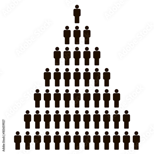 Stick man icon in pyramid . People icon . Vector illustration