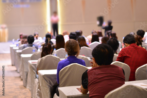 Speaker at Business Conference and Presentation. Audience in the conference hall. Business and Entrepreneurship.